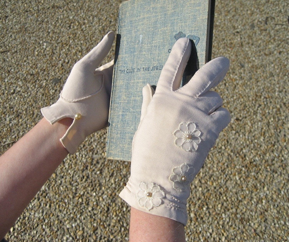 CUSTOM bridesmaids gloves - one-of-a-kind Fancy Hands altered vintage gloves to complement your wedding