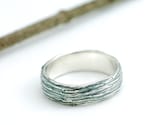 6mm Sterling Silver Tree bark  Wedding Ring - made to order