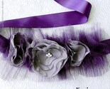Jane Series - Purple Bloom Wedding Sash/Belt with Pearls
