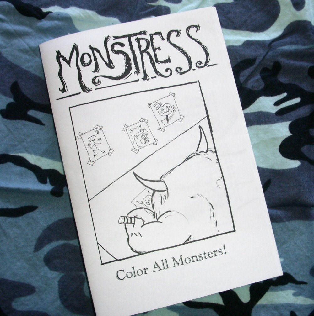 Color All Monsters coloring book  /  zine