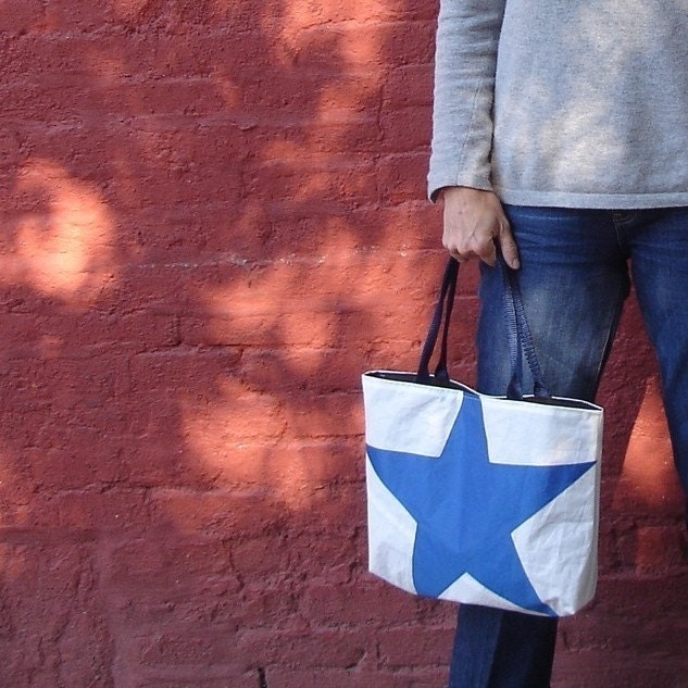 Recycled Sail Purse - Blue Star
