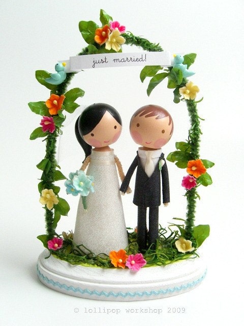 custom wedding cake topper with arch - you choose the details