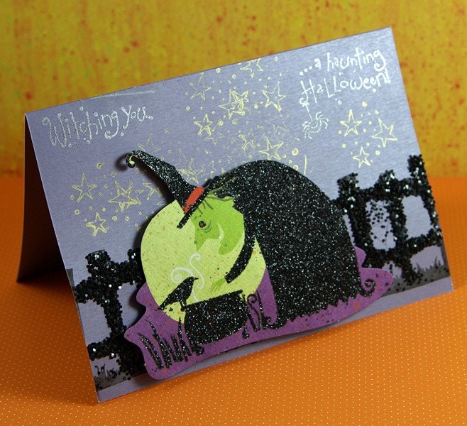 Witching You a Haunting Halloween Greeting Card