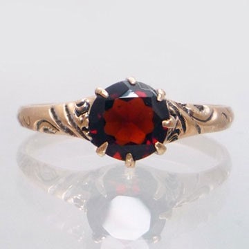 10K Rose Gold Antique Victorian Garnet Engagement Ring