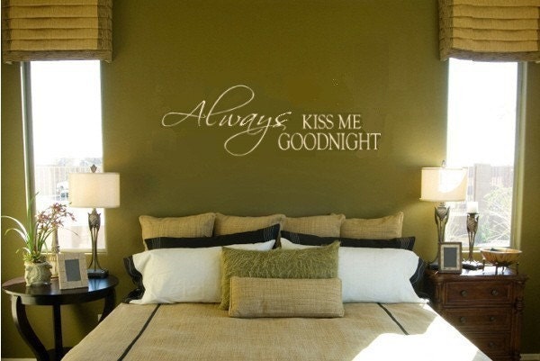 Always Kiss Me Goodnight Vinyl Lettering Wall Art