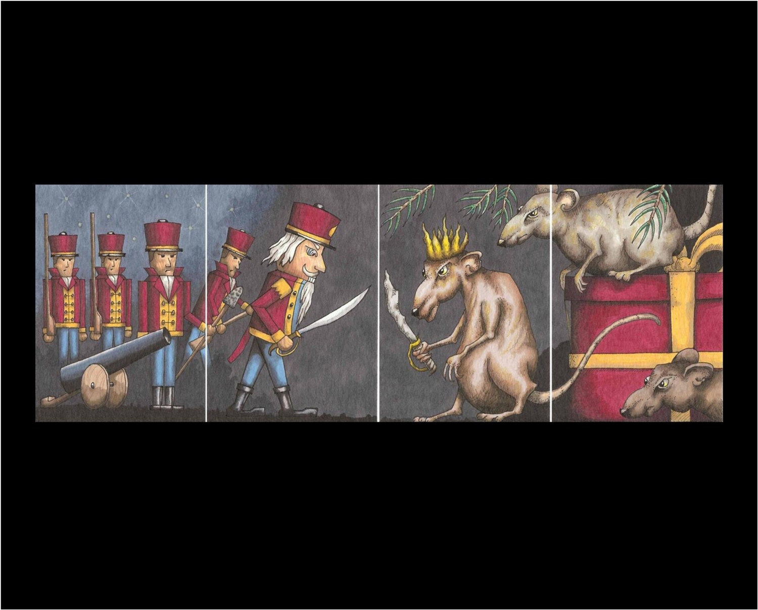 ACEO Print Set - The Nutcracker - (4 ACEOs)  by Artist TommyD