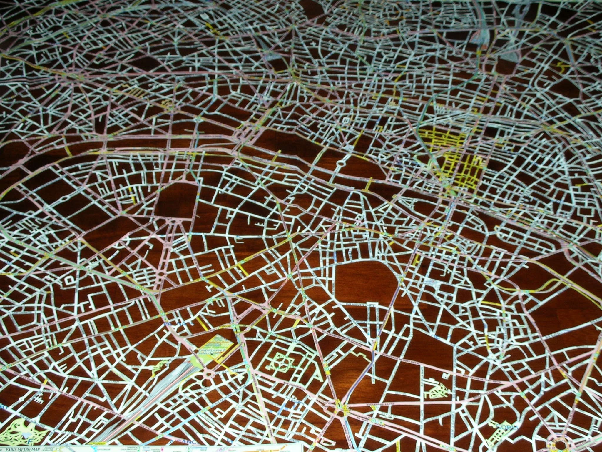 paris, hand cut map
