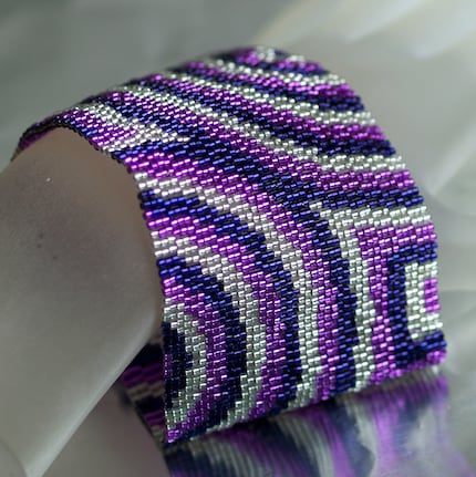 Concentric - Super Wide Peyote Cuff in Passionate Purple (3114)