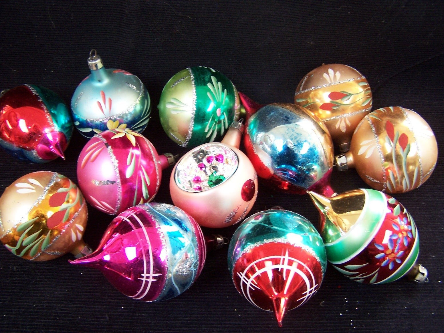 Poland glass ornaments mercury glass Christmas vintage