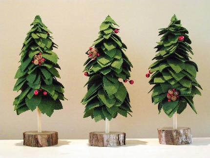 Set of 3 Evergreen Festive Trees