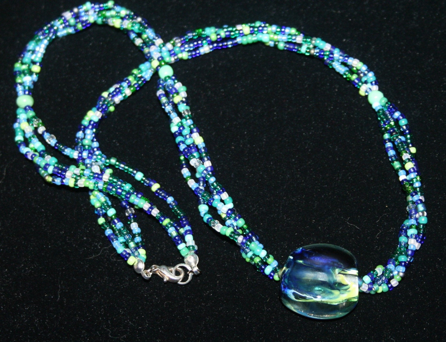 Coco Bleu Lampwork and Seed Bead Necklace