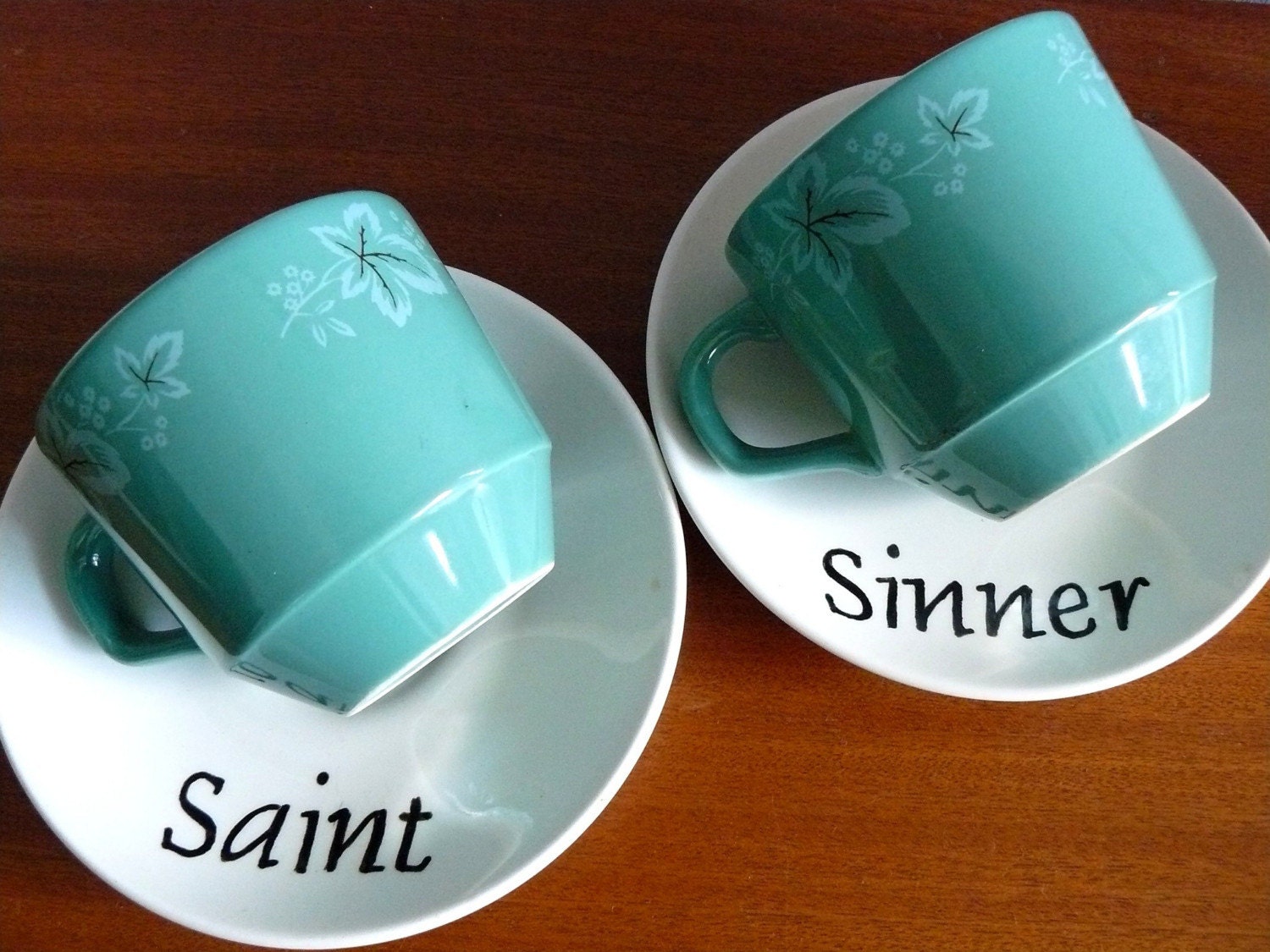 Sinner Saint teacup duo