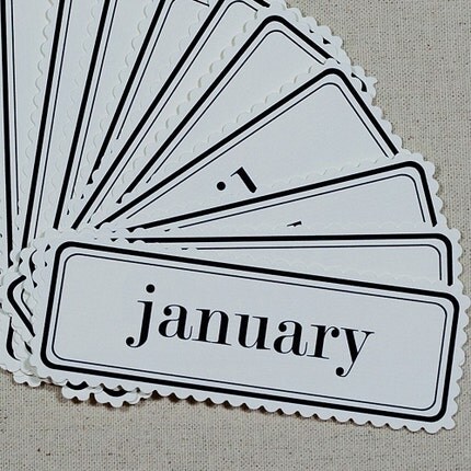 Rectangular Month Tags