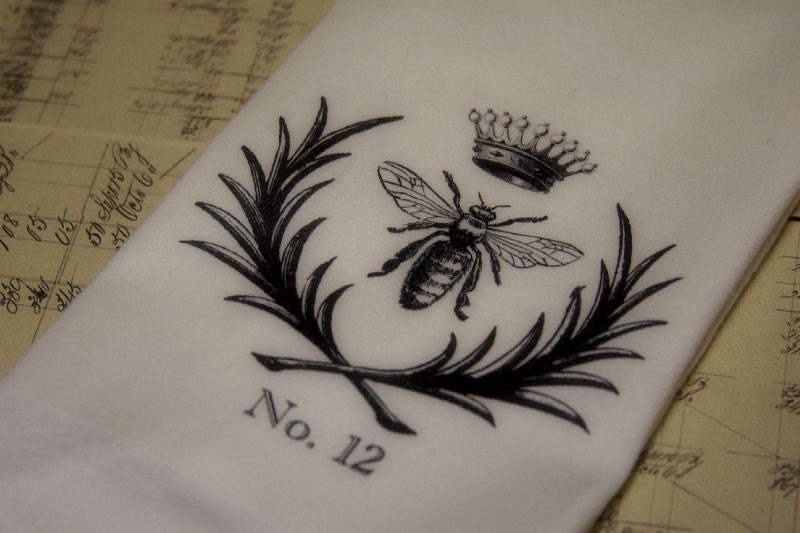 Royal French Bee with Crown Tea Towel