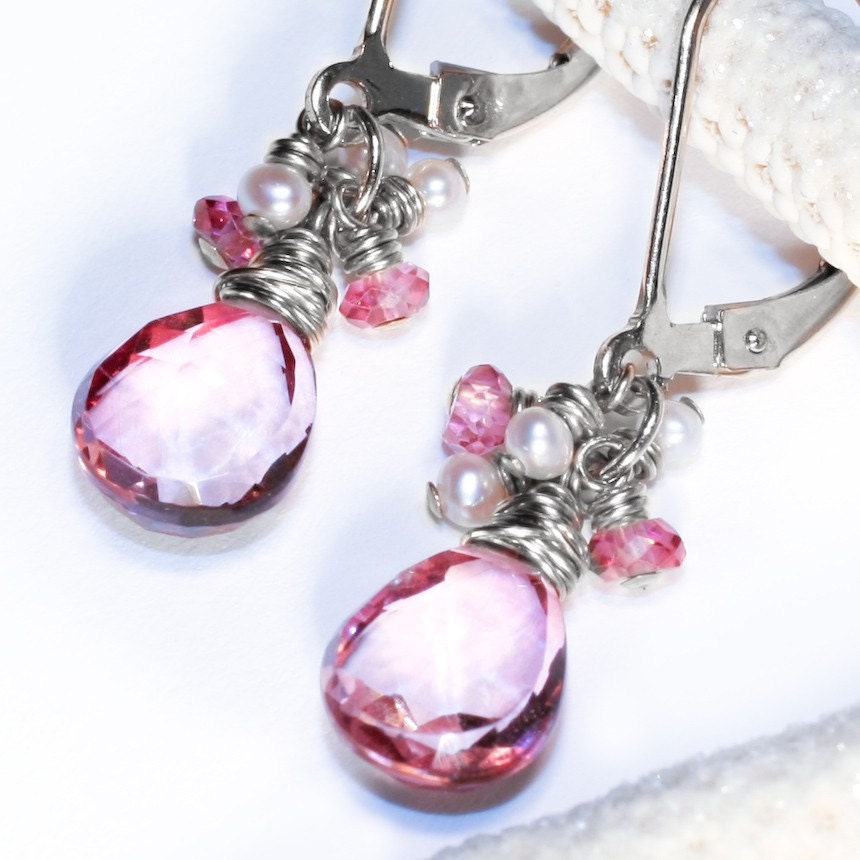 Sophia VII Earrings ... Mystic Pink Topaz