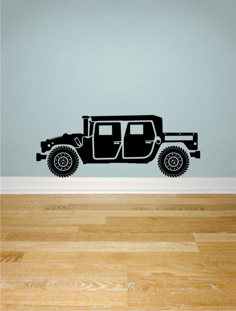 Humvee Military Transport Vehicle vinyl wall decal for boys bedroom walls