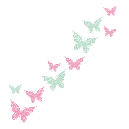 Butterfly wall decals Set of 10