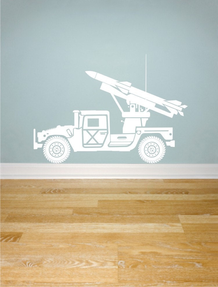 Humvee Missile Launcher army vinyl decal for wall