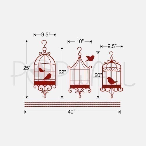 Ornamental Bird Cages with Birds 3pcs - 009