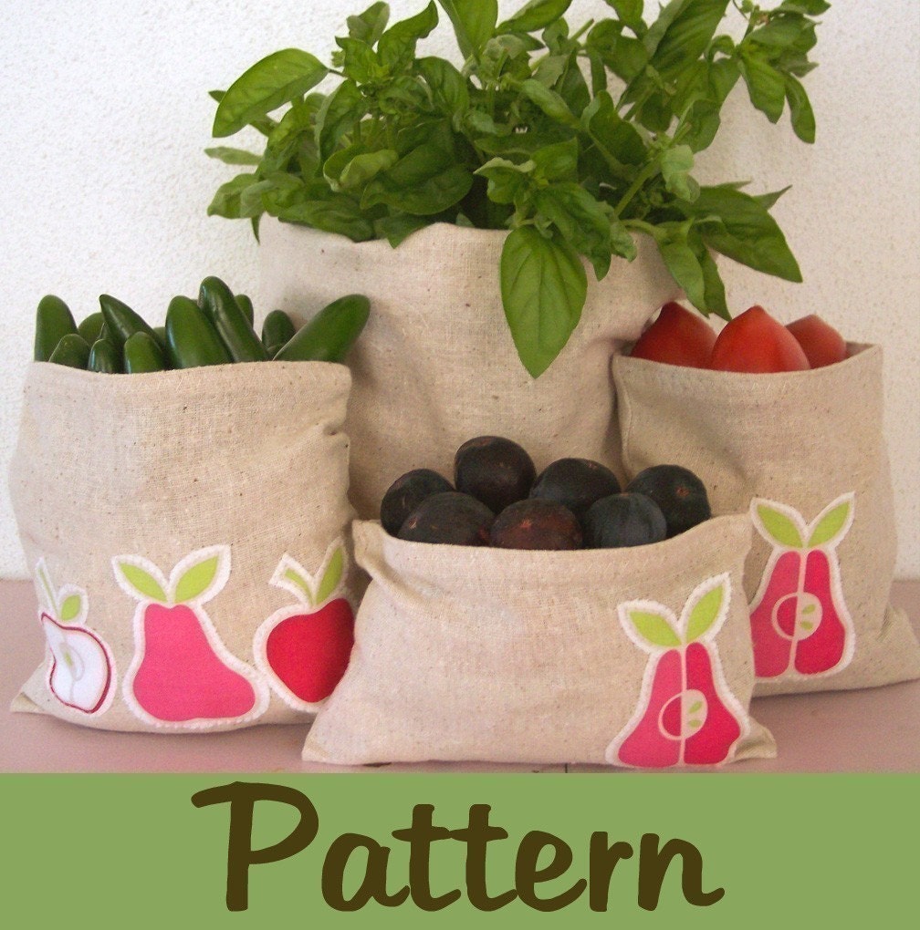 Step by step DIY pattern to make 6 Eco snack sandwich bags PDF