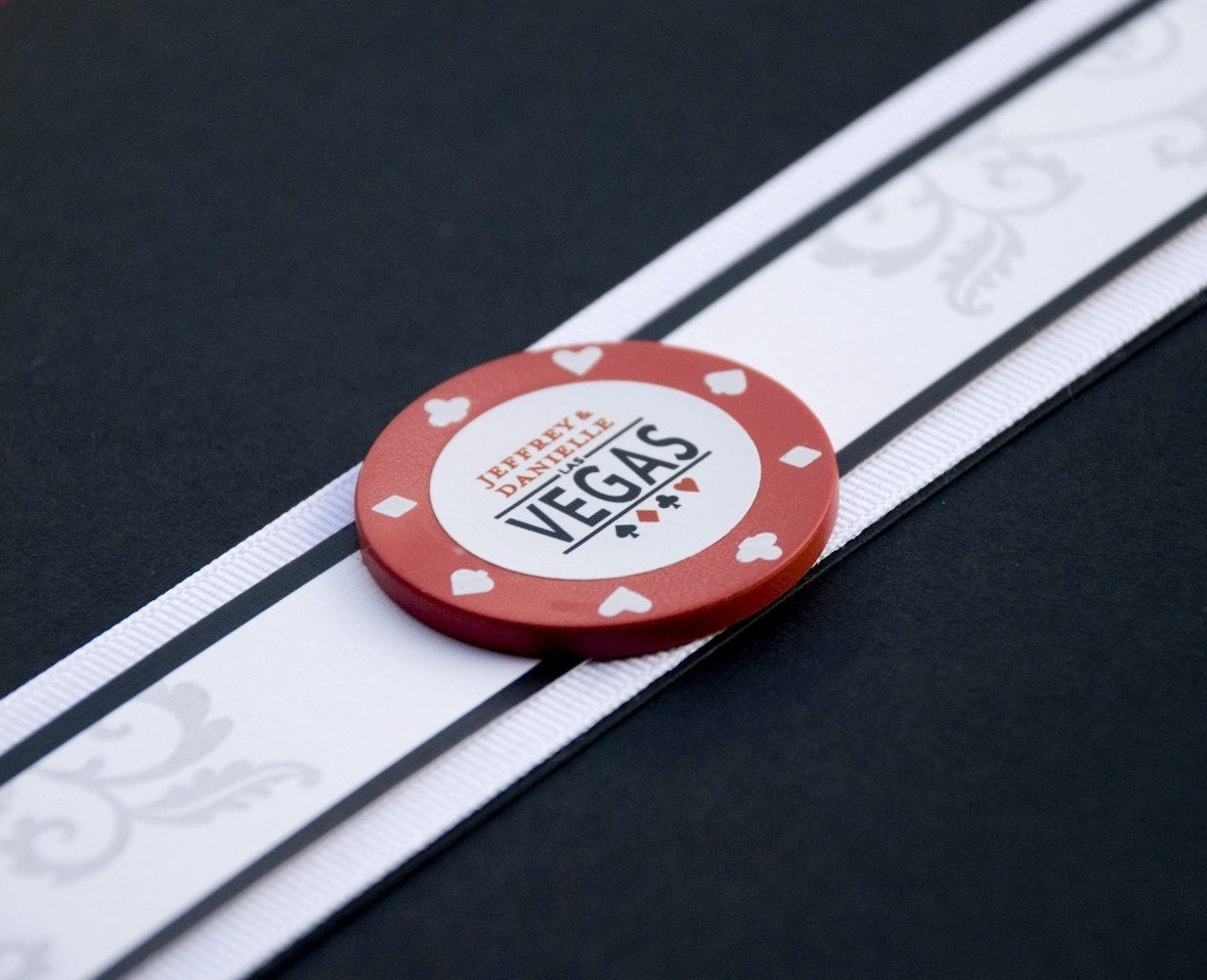 Deposit - Vegas Poker Chip Wedding Invitation (Pocket Fold)