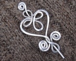 Celtic Heart and Swirls Light Weight Aluminum Shawl Pin