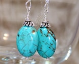 Turquoise and silver  dangle earrings