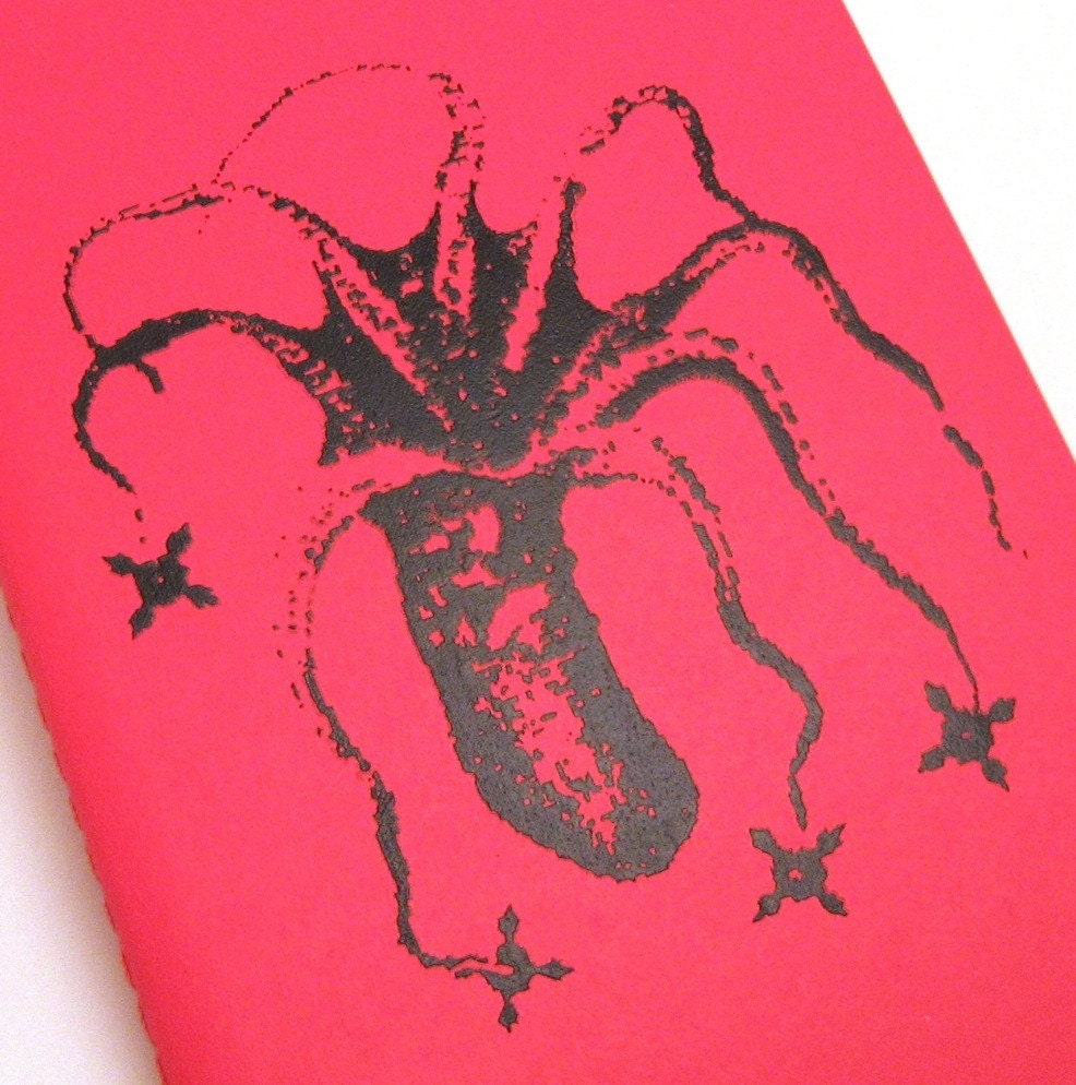 Notebook - Ninja Squid lined notebook - ecofriendly - 3.5 x 5.5 inches - moleskine-size