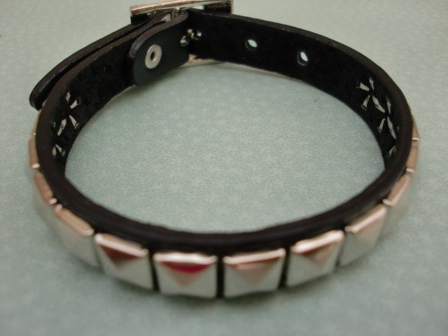 Chic Stud  Repurposed Leather Bracelet/Leather Armband/New Design 2010/LIMITED  EDITION/BLACK
