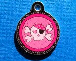 Pink Skull Metal Pet ID Tag Custom