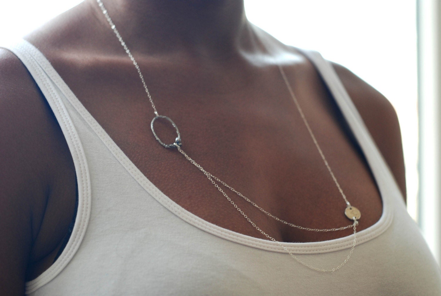 Corinne - sterling silver drape necklace
