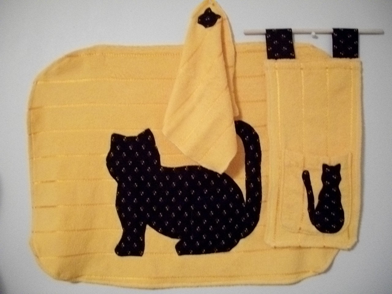 BATH SET/ Cats on Yellow 3 pc