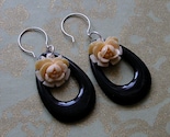 Evoke Vintage Rose with Black Loop Earrings