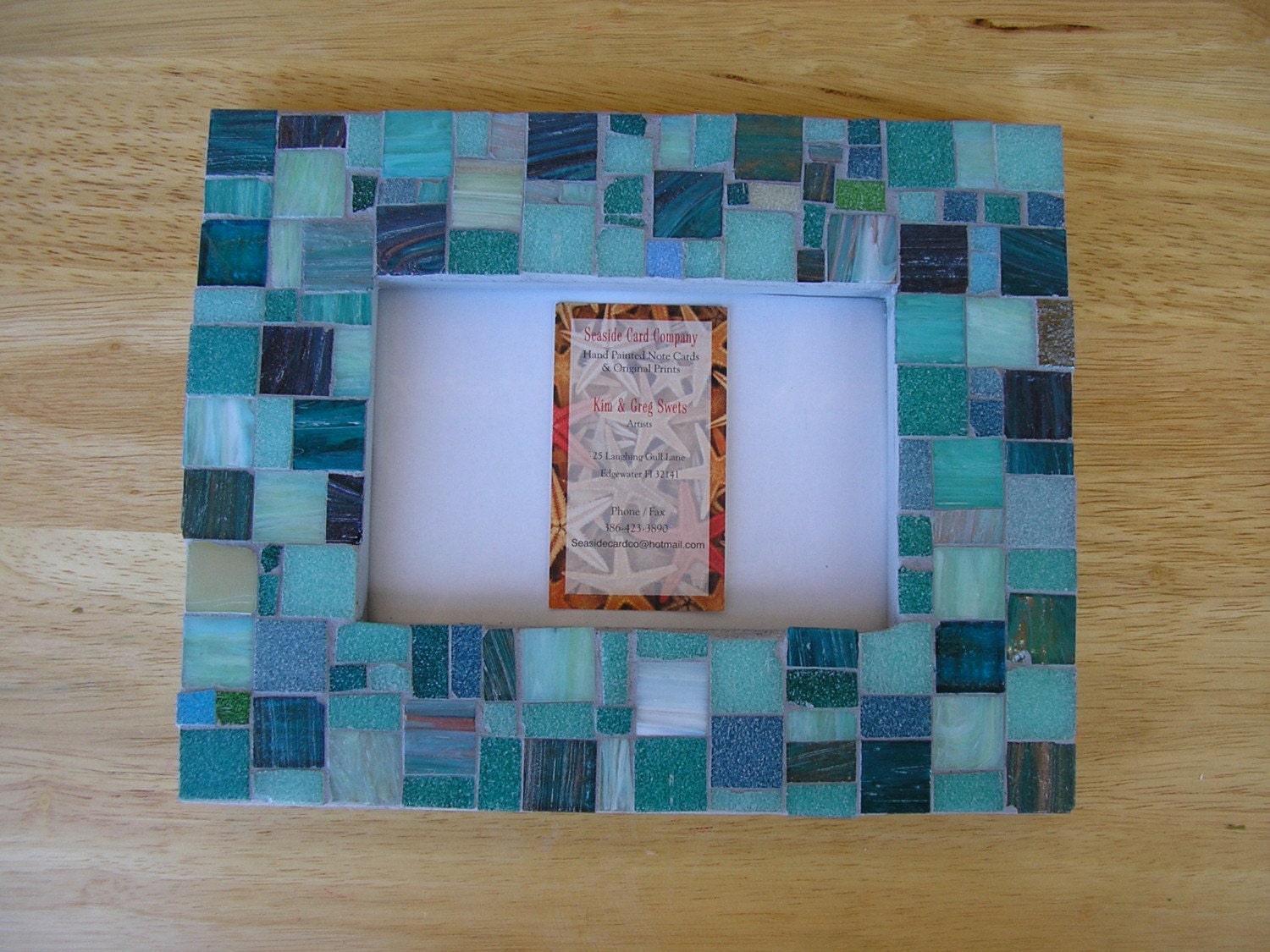 Teal Green Italian Tile Mosaic Picture Frame