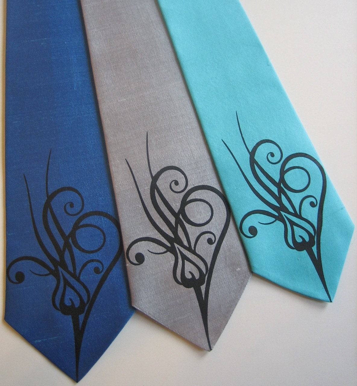 Peacock Feather Silk Tie Choose Your Color