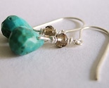 Naya Handcrafted Natural Turquoise and Smoky Quartz Earrings