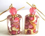 Lora Pink Lamp Work Glass Earrings