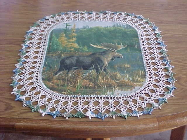 Crocheted Doily Moose Doily Made in Montana by Best Doilies and Crafts