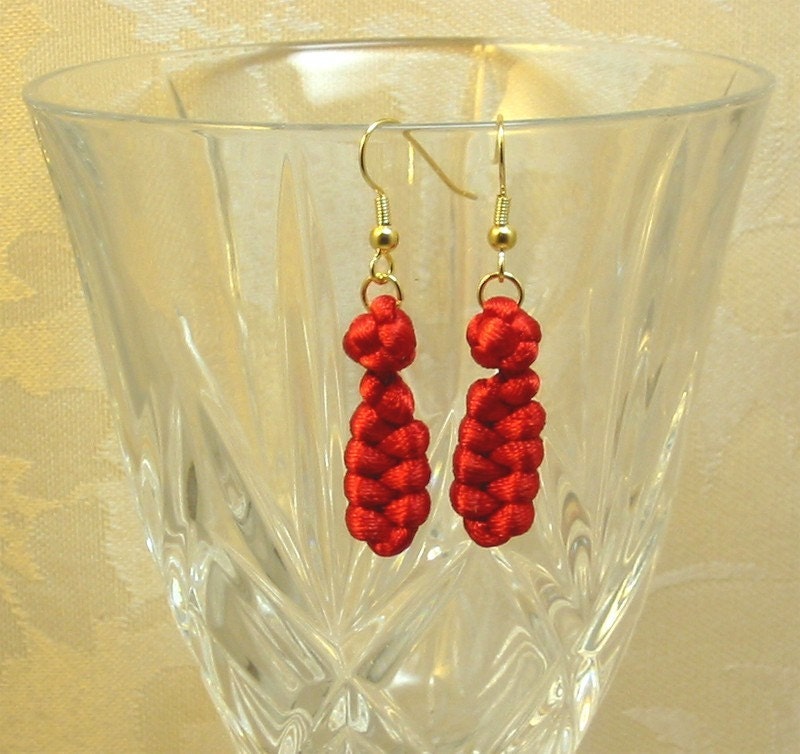 Red Eight Knot Earrings