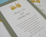 Pear Print Weddding Invitations - set of 25