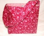 SALE Calico Cotton Deep Magenta and Pink Slouch Tote