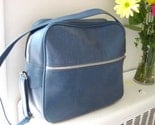 Blue Faux Leather Travel Bag