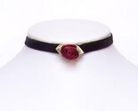 Amelia ..Dark Red Rose victorian velvet choker necklace goth