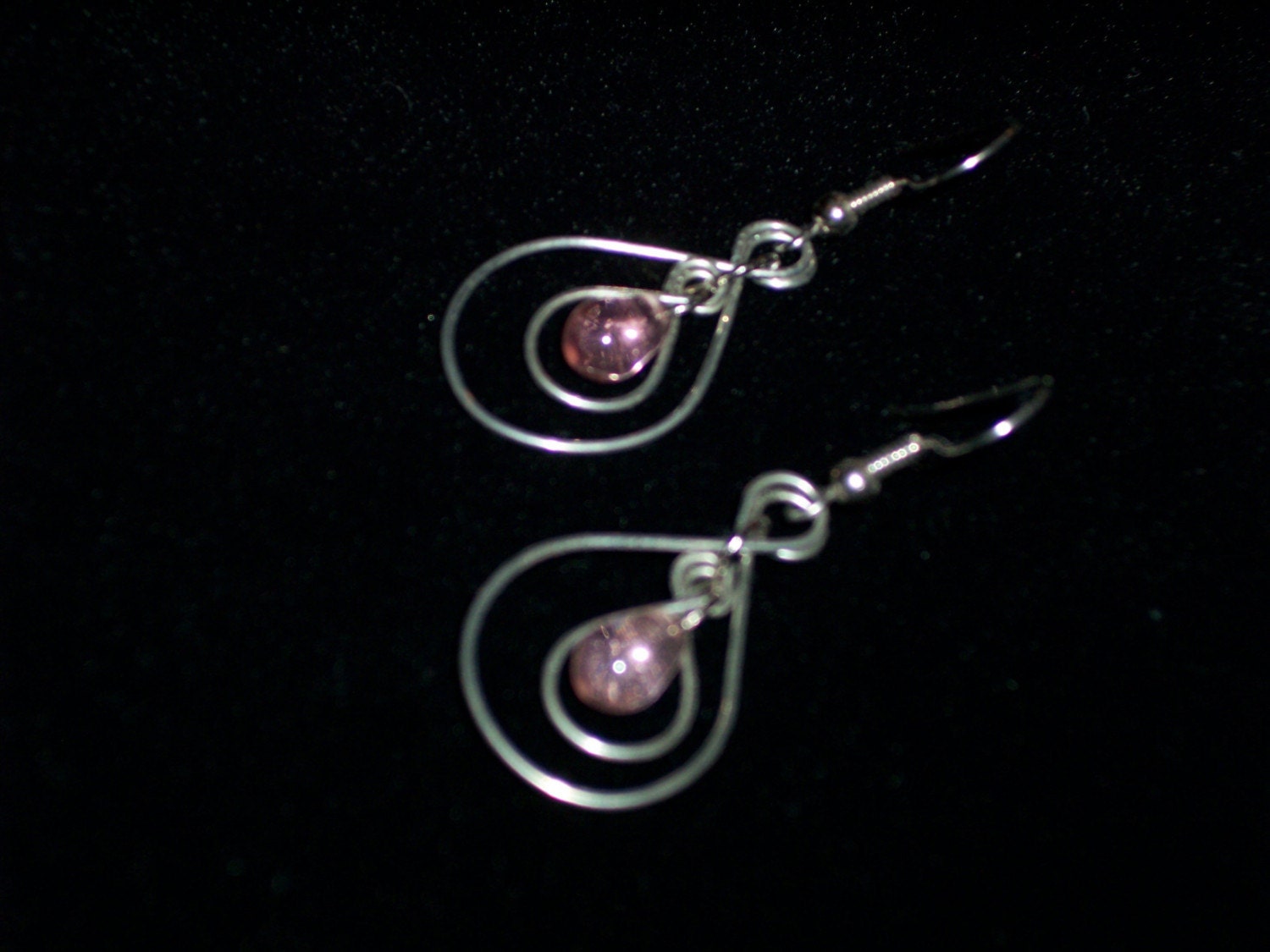 Double Teardrop Earrings (Pink)