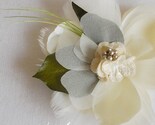 Muscari Ivory Ruffles Feather Flower with Real Leafy Greens