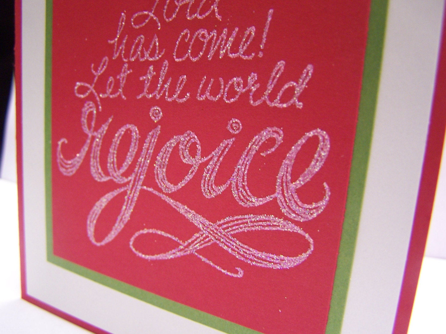 SALE Green and Red Rejoice Card
