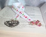 Dotted Ribbon Bookmark with Beads and Focal Heart