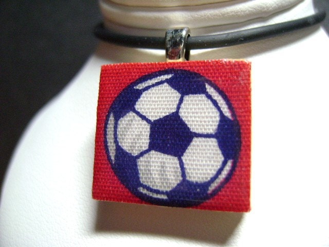 FREE SCRABBLE TILE PENDANT  with PURCHASE of 2 Pendants- 'SOCCER BALL'  SCRABBLE TILE PENDANT