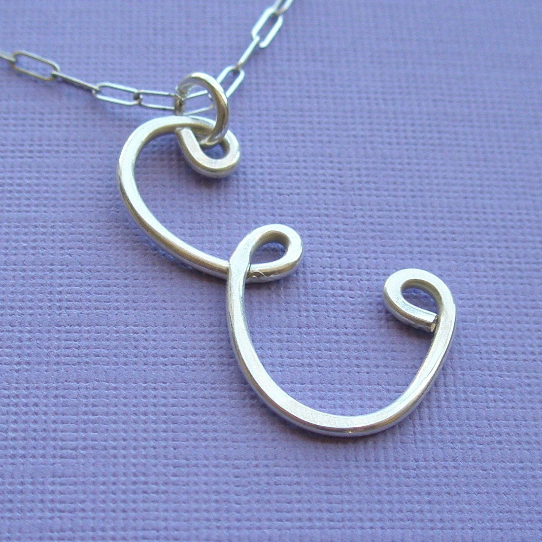 The Letter E Necklace - all sterling silver