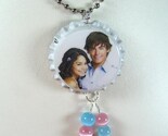 High School Musical Troy Gabriella  Bottle Cap Necklace Pendant